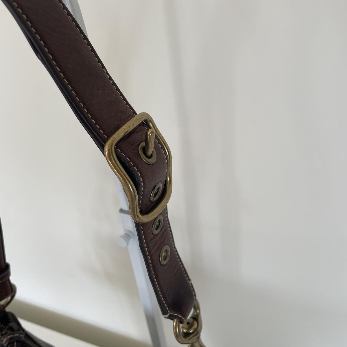Coach Chocolate Brown Signature Monogram Convertible Shoulder Bucket Bag F061-10402