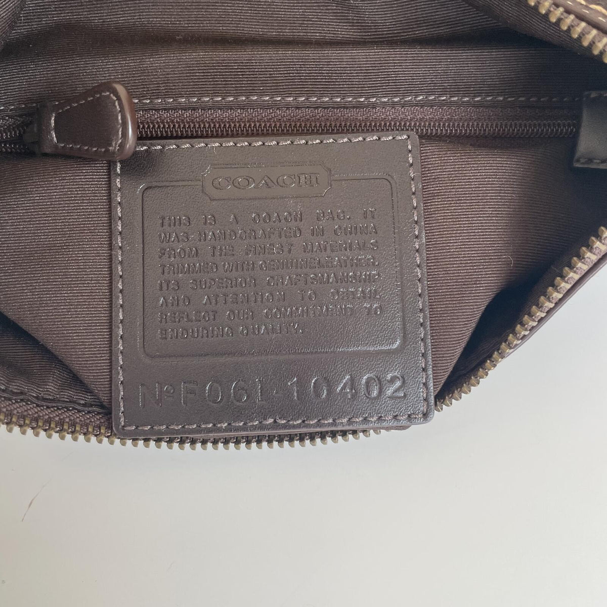 Coach Chocolate Brown Signature Monogram Convertible Shoulder Bucket Bag F061-10402