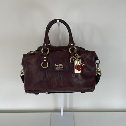 Coach Dark Brown Leather Ashley Convertible Handbag E0871-12937P