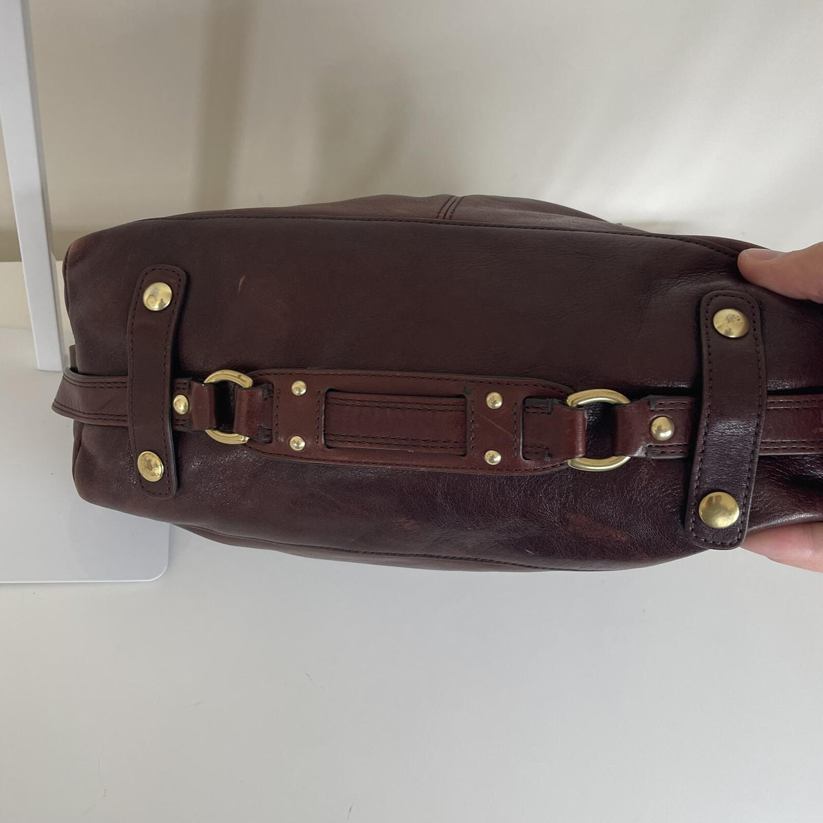 Coach Dark Brown Leather Ashley Convertible Handbag E0871-12937P