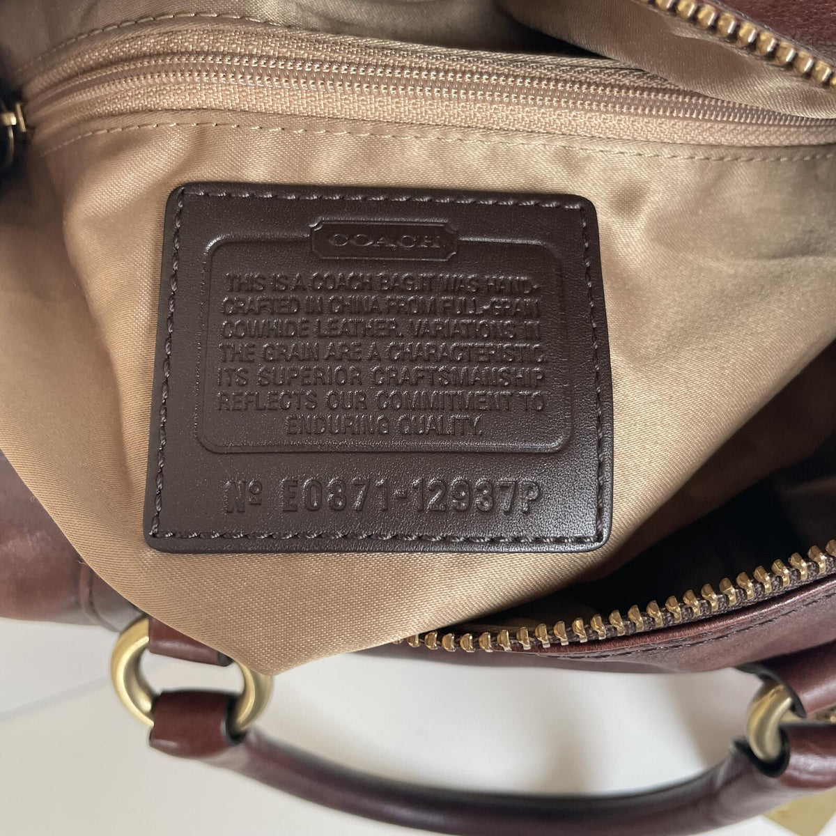 Coach Dark Brown Leather Ashley Convertible Handbag E0871-12937P