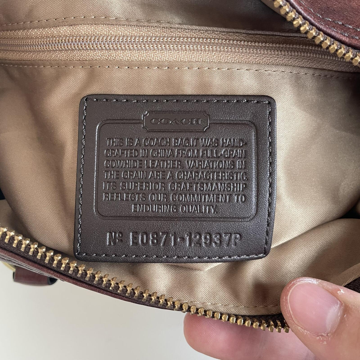 Coach Dark Brown Leather Ashley Convertible Handbag E0871-12937P