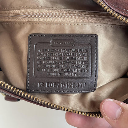 Coach Dark Brown Leather Ashley Convertible Handbag E0871-12937P