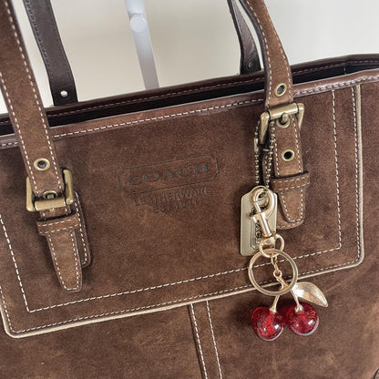 Coach Chocolate Brown Suede Tote Shoulder Bag F06Q-F10411