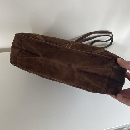 Coach Chocolate Brown Suede Tote Shoulder Bag F06Q-F10411