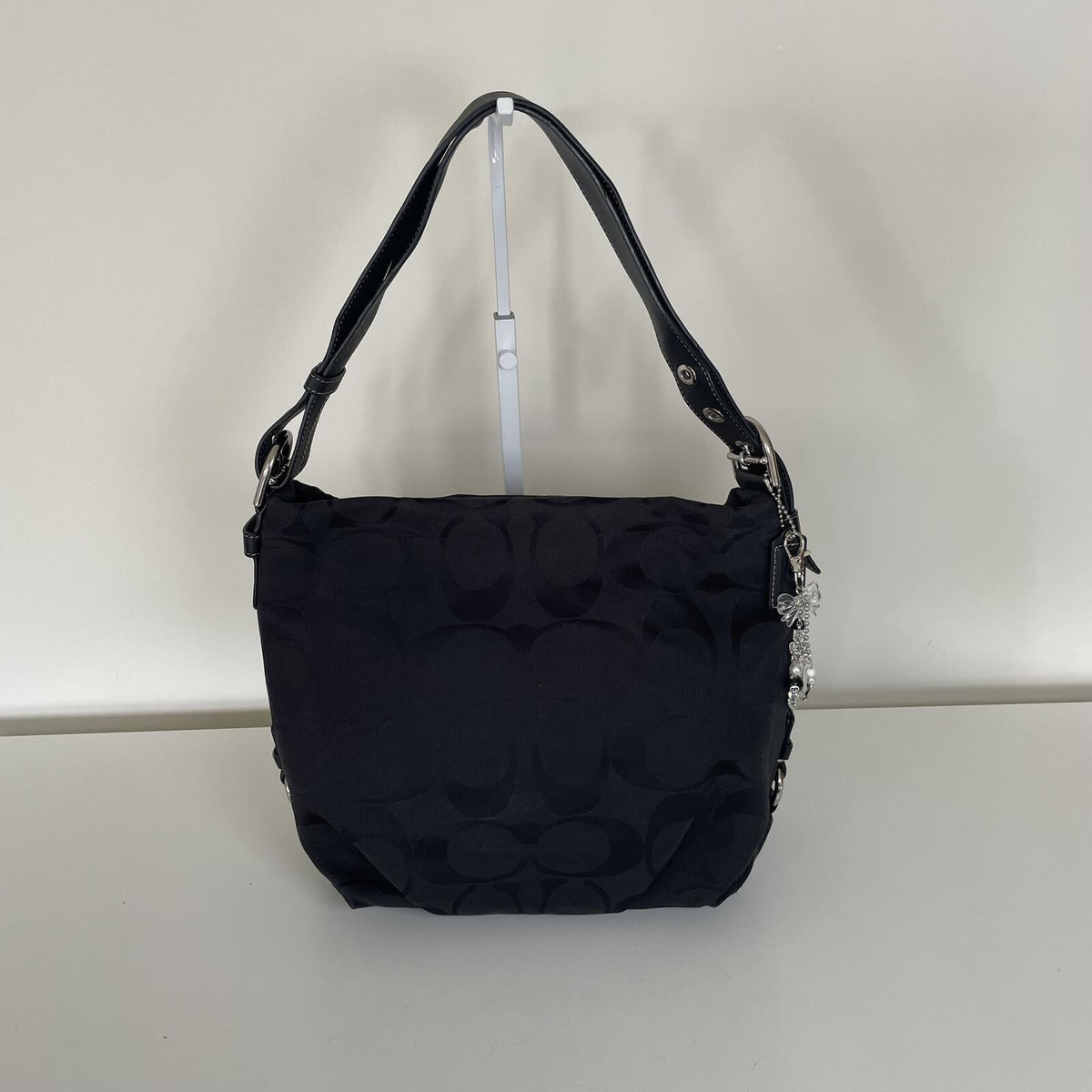 Coach Black Signature Monogram Shoulder Bag F1161-F15067