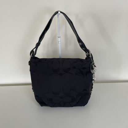 Coach Black Signature Monogram Shoulder Bag F1161-F15067