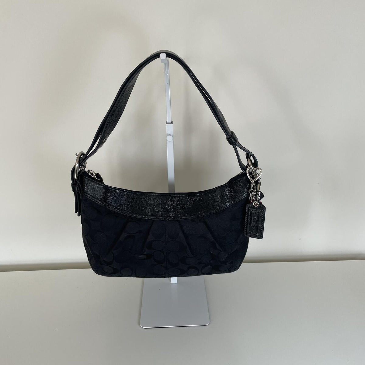 Coach Black Signature Monogram Convertible Shoulder Bag M0920-F14184