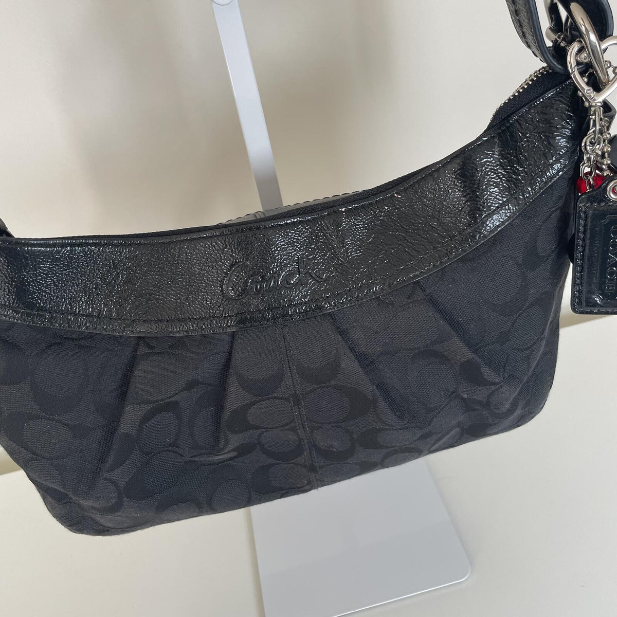 Coach Black Signature Monogram Convertible Shoulder Bag M0920-F14184
