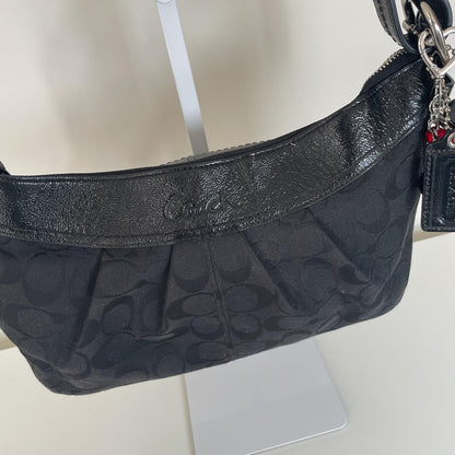 Coach Black Signature Monogram Convertible Shoulder Bag M0920-F14184