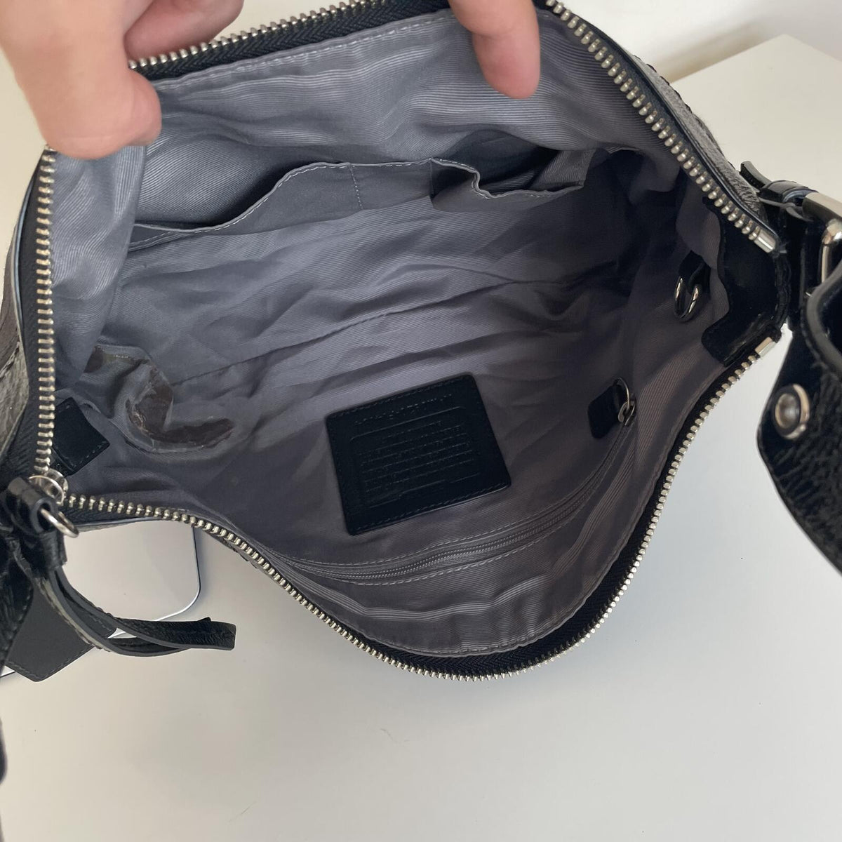 Coach Black Signature Monogram Convertible Shoulder Bag M0920-F14184