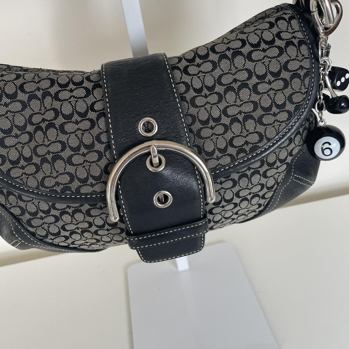 Coach Black Signature Monogram Soho Shoulder Bag E06W-6818