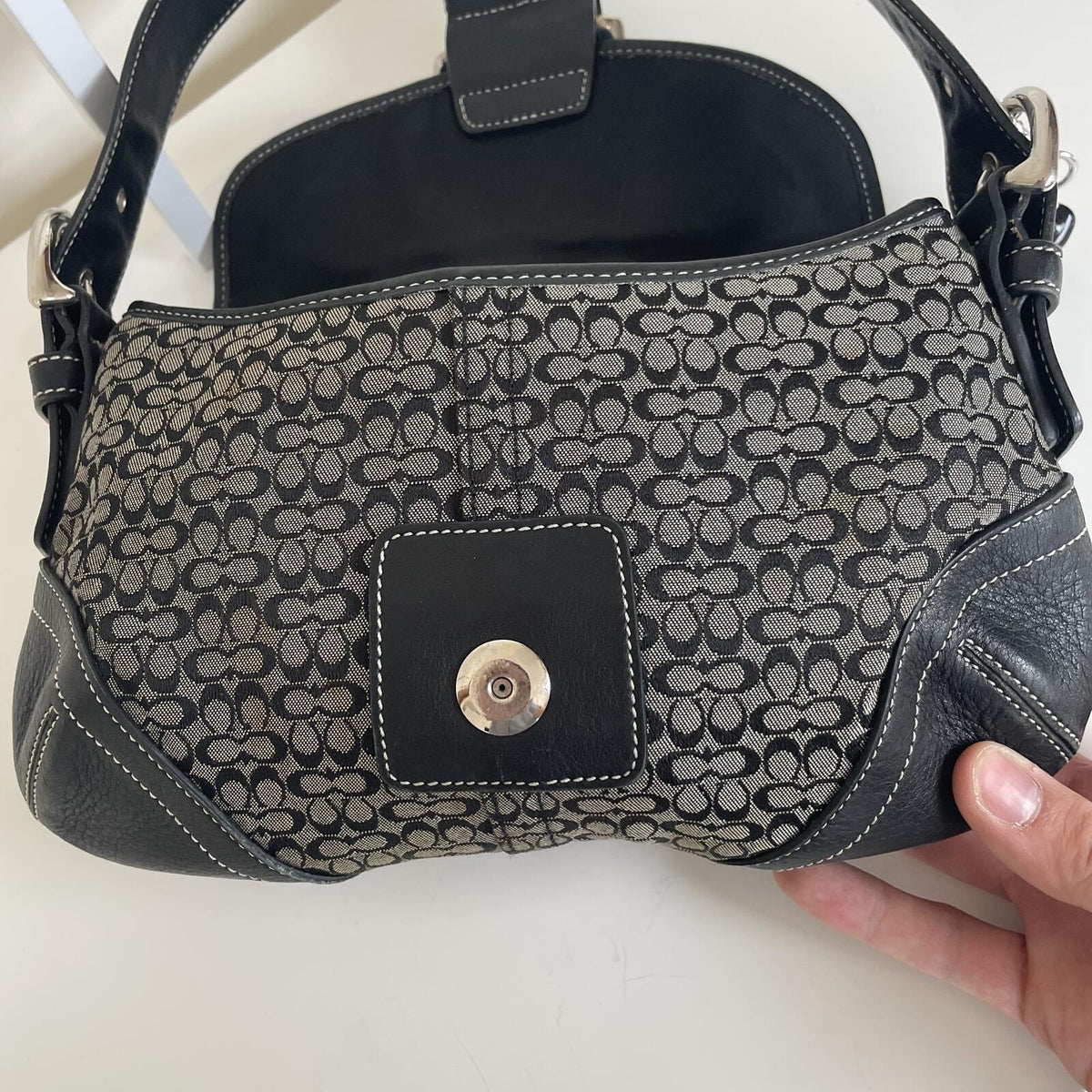 Coach Black Signature Monogram Soho Shoulder Bag E06W-6818