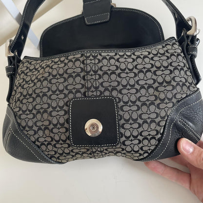 Coach Black Signature Monogram Soho Shoulder Bag E06W-6818