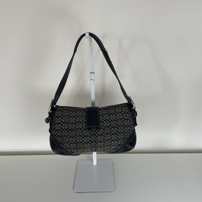 Coach Black Signature Monogram Soho Shoulder Bag E06W-6818