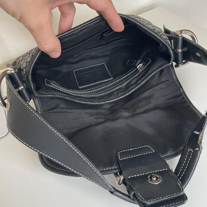 Coach Black Signature Monogram Soho Shoulder Bag E06W-6818