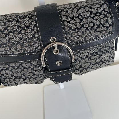 Coach Black Signature Monogram Soho Shoulder Bag M04U-1444