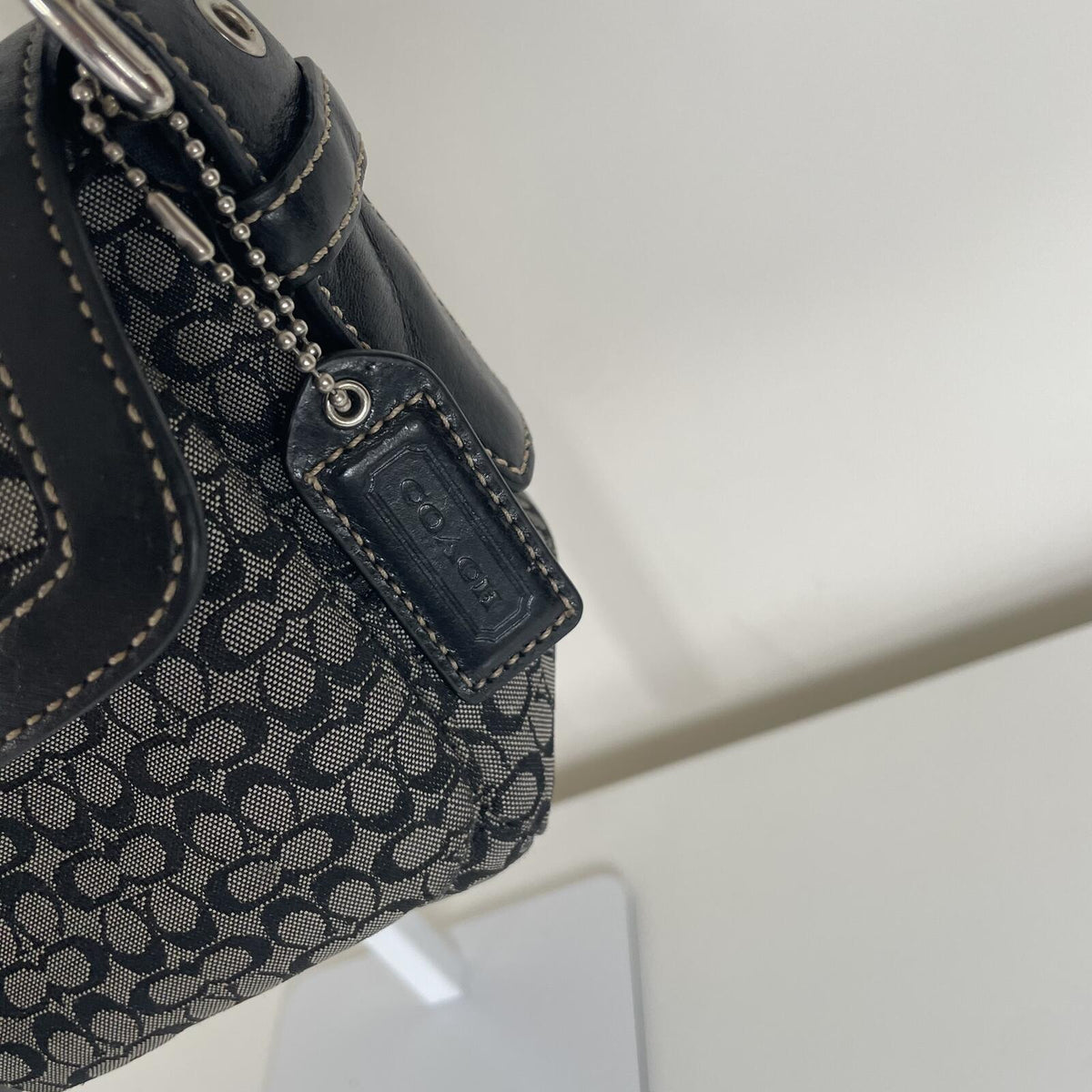Coach Black Signature Monogram Soho Shoulder Bag M04U-1444
