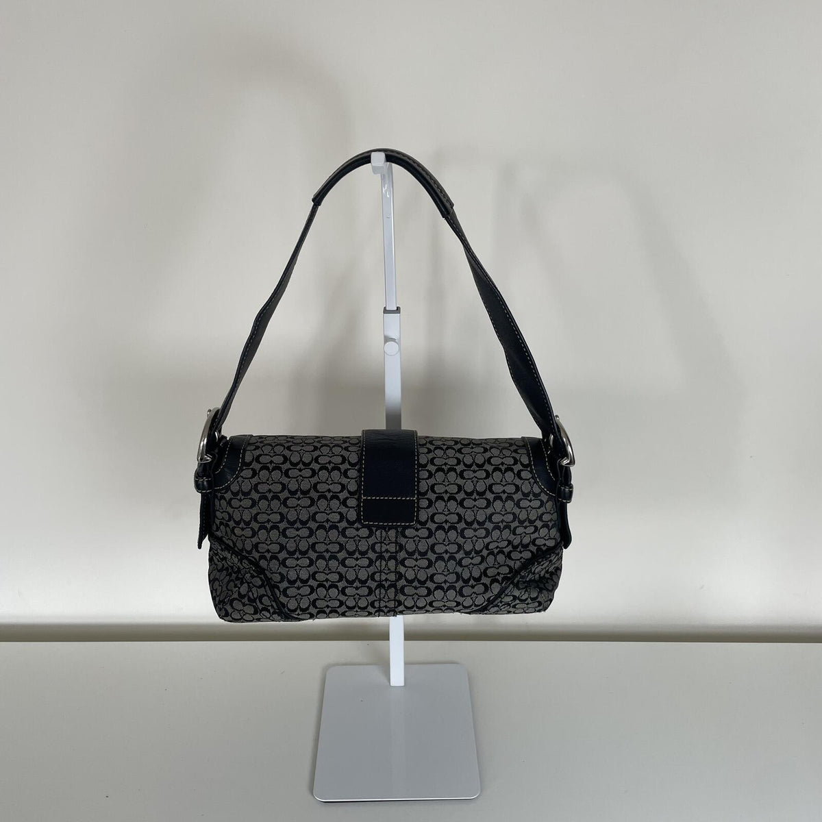 Coach Black Signature Monogram Soho Shoulder Bag M04U-1444
