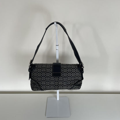 Coach Black Signature Monogram Soho Shoulder Bag M04U-1444