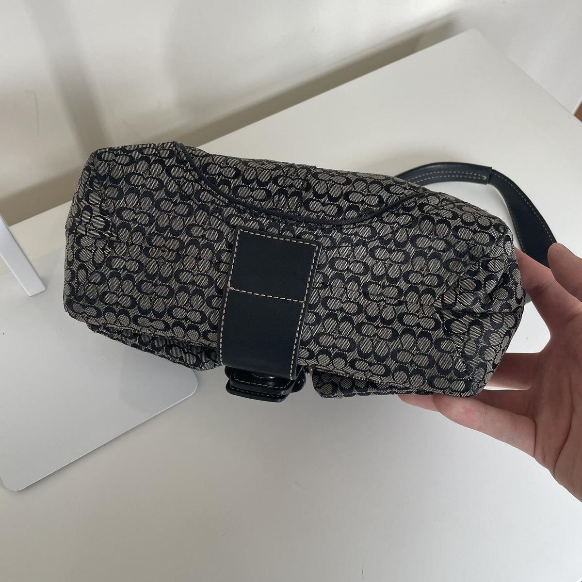 Coach Black Signature Monogram Soho Shoulder Bag M04U-1444