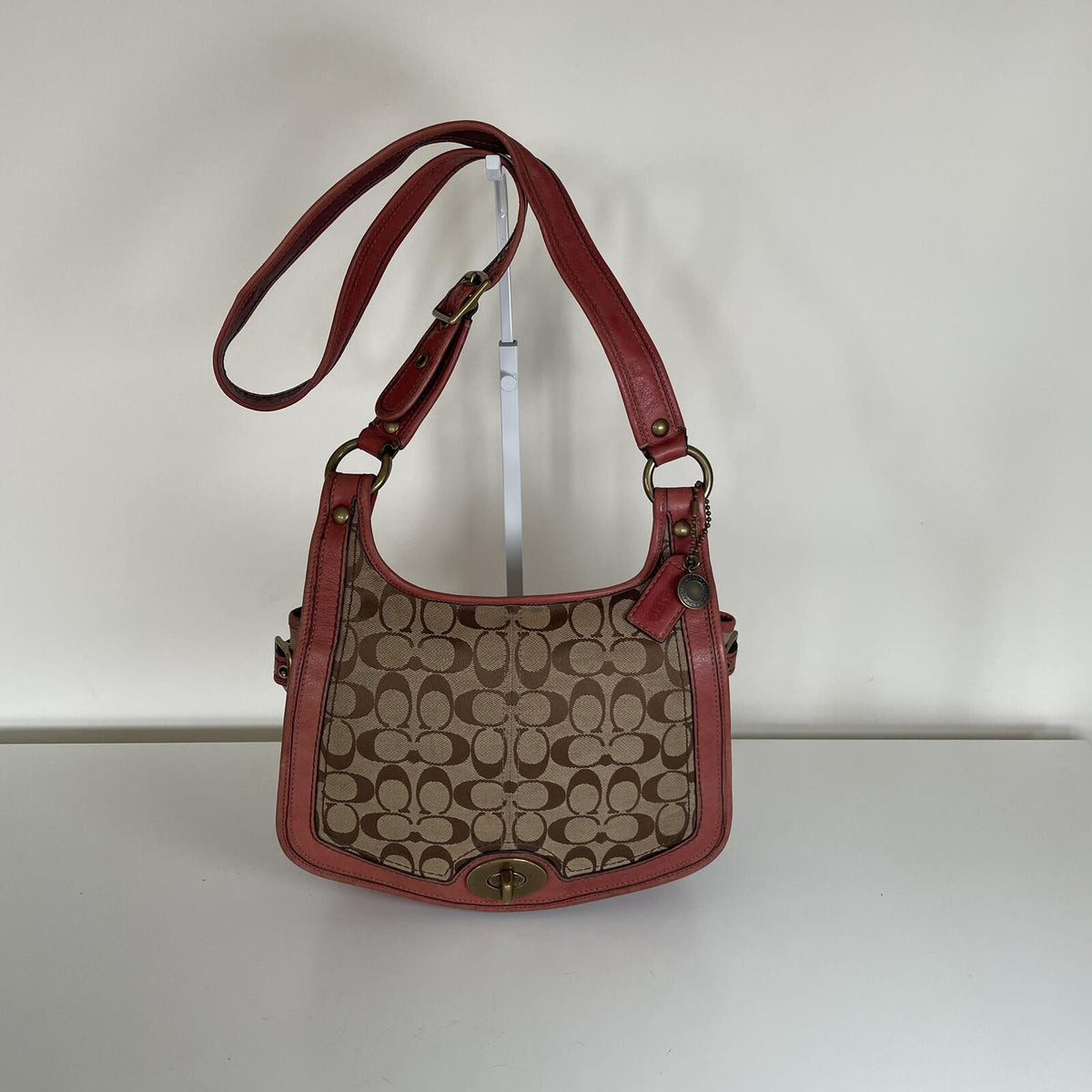 Coach Legacy 65th Big C Messenger Crossbody Bag Red/Pink G0726-11145