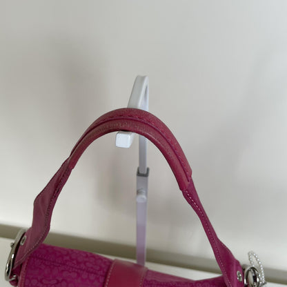 Rare Coach Soho Hot Pink Suede Leather Shoulder Bag Handbag E04J-6818