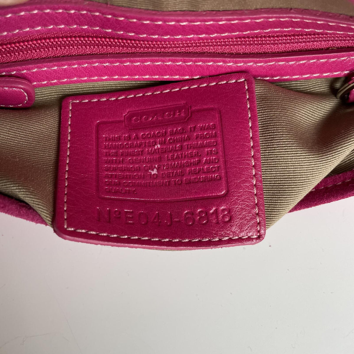 Rare Coach Soho Hot Pink Suede Leather Shoulder Bag Handbag E04J-6818