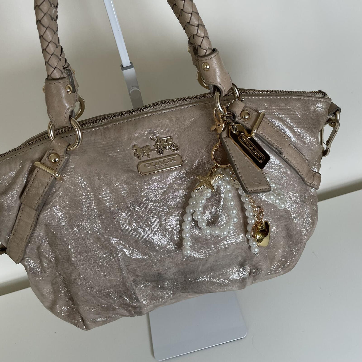 Coach Ashley Gold Convertible Shoulder Bag Handbag F1073-15922
