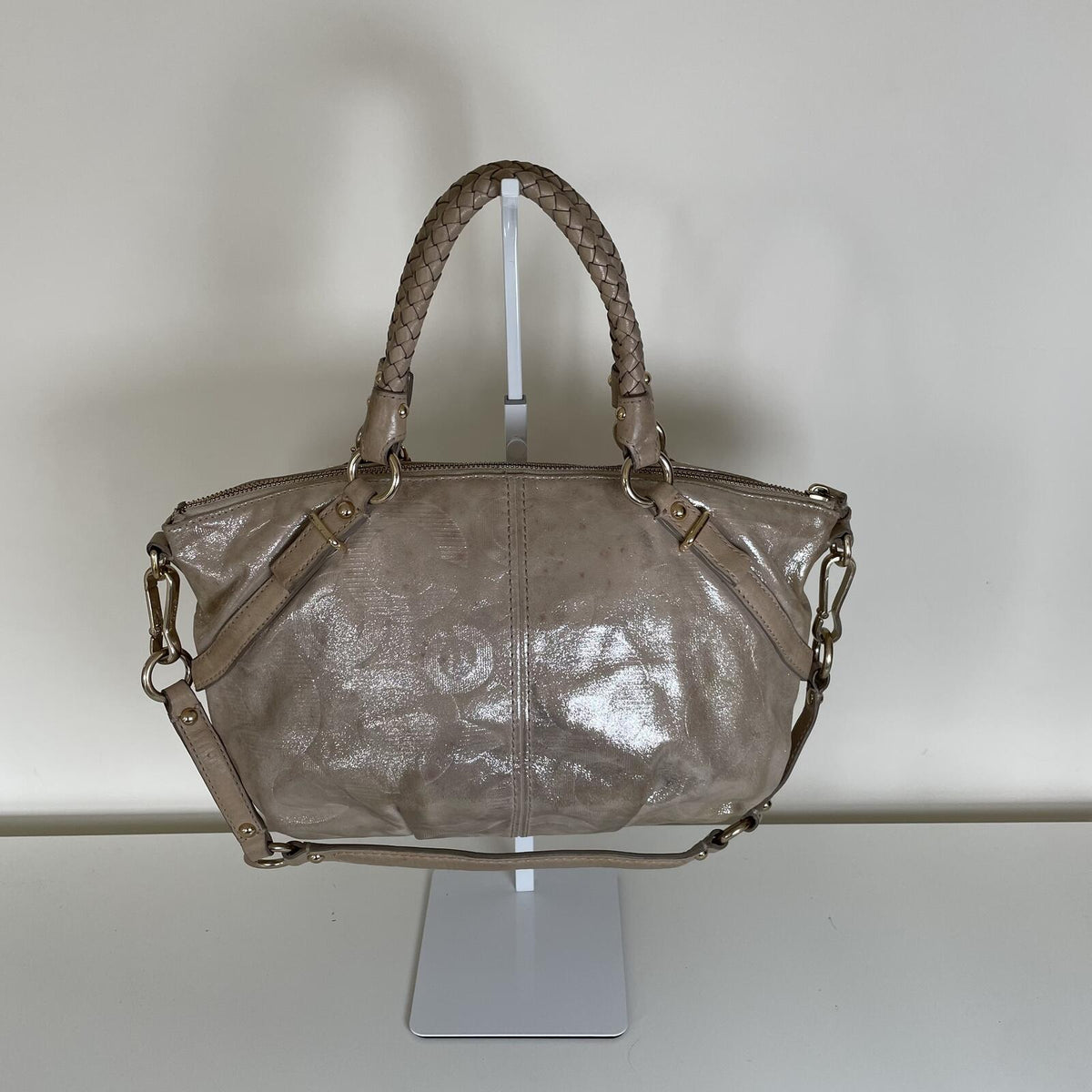 Coach Ashley Gold Convertible Shoulder Bag Handbag F1073-15922