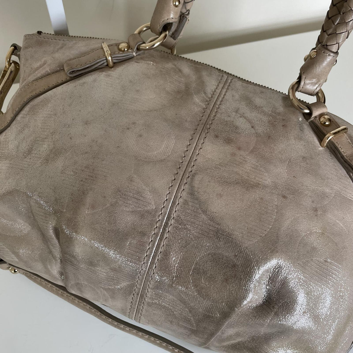 Coach Ashley Gold Convertible Shoulder Bag Handbag F1073-15922