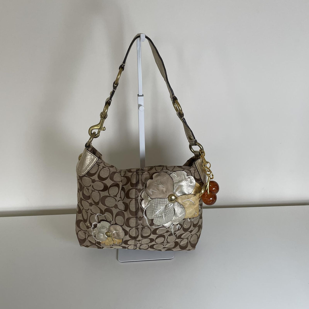 Coach Bleeker Floral Goldtone Carley Hobo Shoulder M1073-F16879