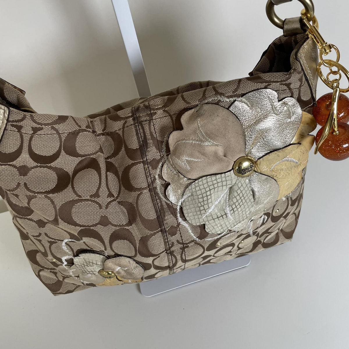 Coach Bleeker Floral Goldtone Carley Hobo Shoulder M1073-F16879