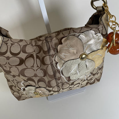 Coach Bleeker Floral Goldtone Carley Hobo Shoulder M1073-F16879