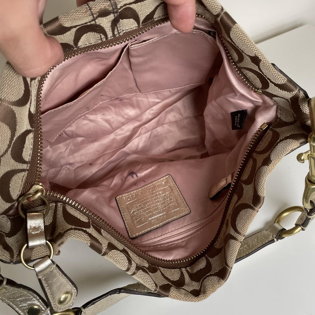 Coach Bleeker Floral Goldtone Carley Hobo Shoulder M1073-F16879
