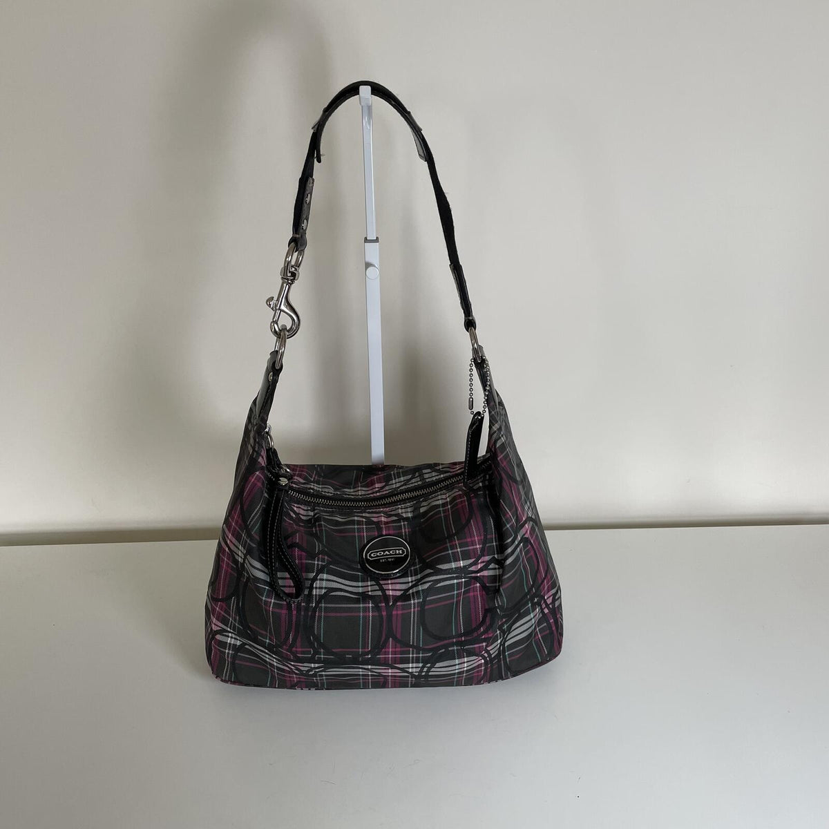 Coach Slouch Hobo Plaid Tartan Shoulder Bag Handbag Purse Y2K H1126-F17709