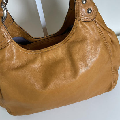 Coach Tan Leather 3 Compartment Hobo Shoulder Bag Handbag Purse D1071-14336