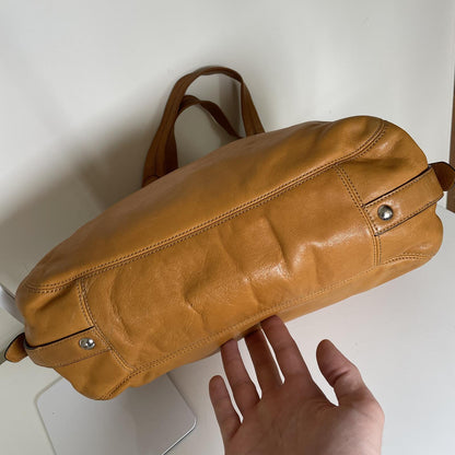 Coach Tan Leather 3 Compartment Hobo Shoulder Bag Handbag Purse D1071-14336