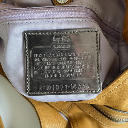 Coach Tan Leather 3 Compartment Hobo Shoulder Bag Handbag Purse D1071-14336
