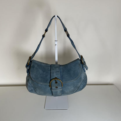 Coach Soho Blue Suede Shoulder Bag Handbag Purse K3S-9253
