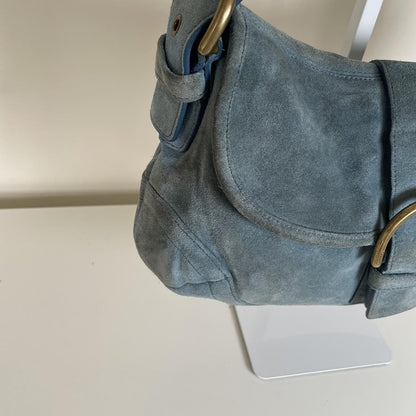 Coach Soho Blue Suede Shoulder Bag Handbag Purse K3S-9253