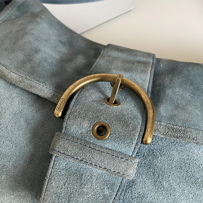 Coach Soho Blue Suede Shoulder Bag Handbag Purse K3S-9253