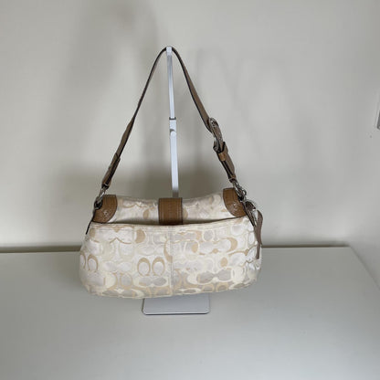 Coach Signature Beige Soho Optic Shoulder Bag Handbag Purse M1071-F15679