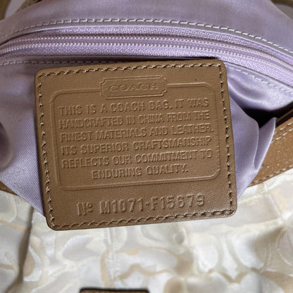 Coach Signature Beige Soho Optic Shoulder Bag Handbag Purse M1071-F15679