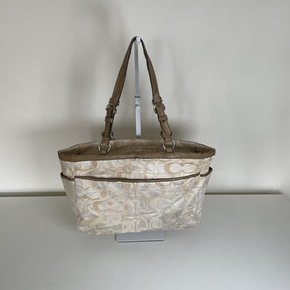 Coach Beige Monogram Tote Shoulder Bag D1126-F17881