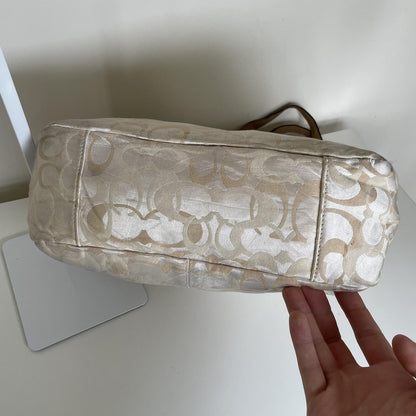 Coach Beige Monogram Tote Shoulder Bag D1126-F17881