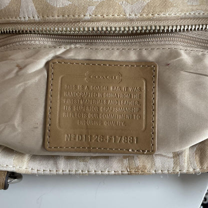 Coach Beige Monogram Tote Shoulder Bag D1126-F17881