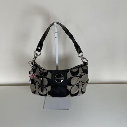 Coach Black Signature Monogram Mini Shoulder Bag E1193-F17439