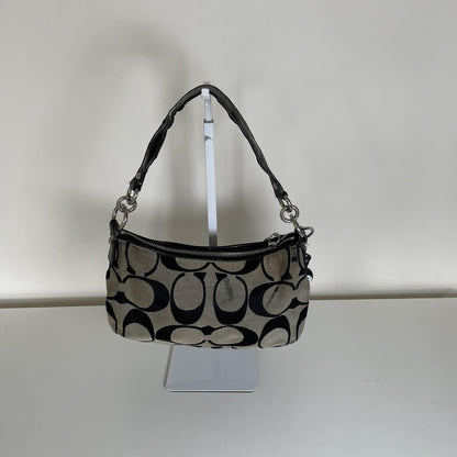 Coach Black Signature Monogram Mini Shoulder Bag E1193-F17439