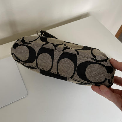Coach Black Signature Monogram Mini Shoulder Bag E1193-F17439